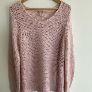 Chicos Soft Knit Pink Sweater Luxury Wool Mohair Fluffy SIZE 3X/16/XL